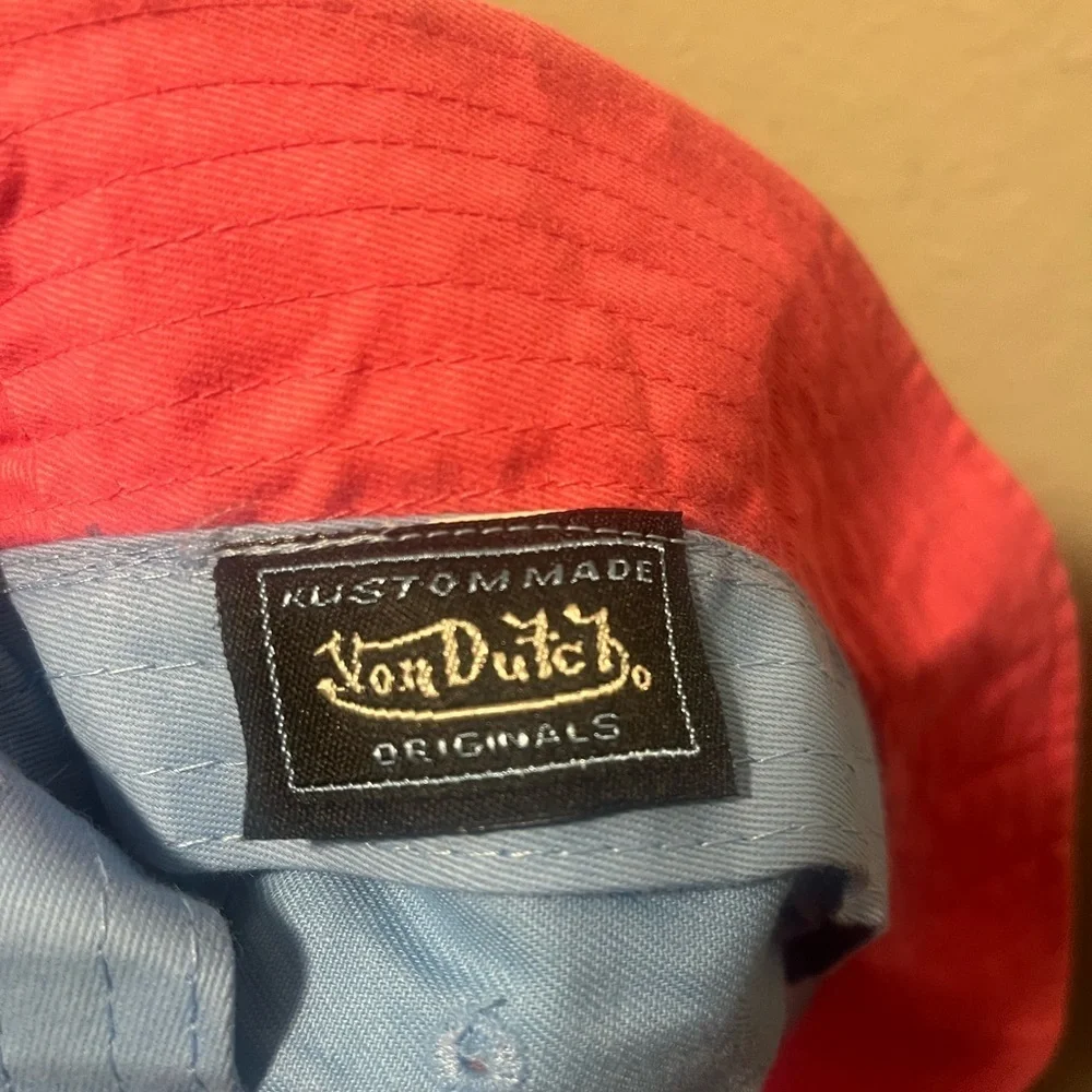Von Dutch original Pink and Blue Bucket Hat for kids